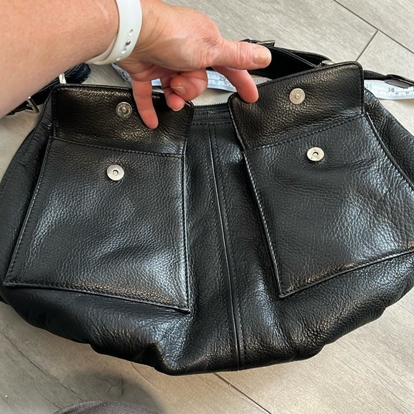 DEREK ALEXANDER Black Vintage Leather Shoulder Bag Mint Condition - Picture 16 of 16